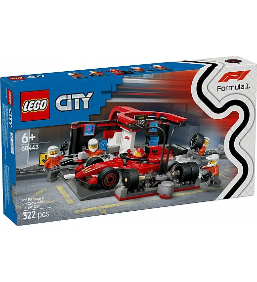 Lego® City 60443 Servisni boks in mehaniki z avtomobilom Ferrari F1® Lego