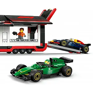 Lego® City 60445 Tovornjak F1® z dirkalnikoma F1® RB20 in AMR24
