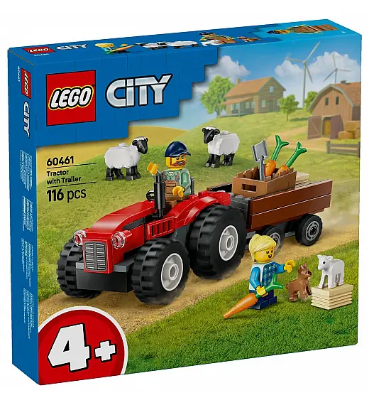 Lego® City 60461 Rdeči kmetijski traktor s prikolico in ovčka Lego