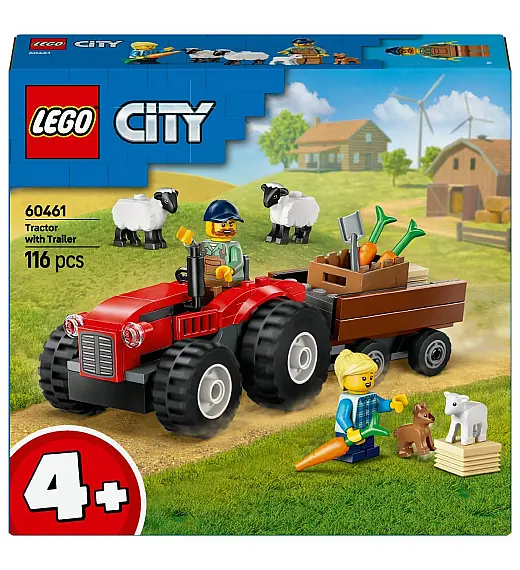Lego® City 60461 Rdeči kmetijski traktor s prikolico in ovčka Lego