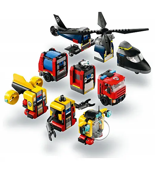 Lego® City 60462 Remiks helikopter, gasilsko vozilo in podmornica Lego