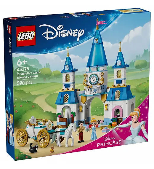 Lego® Disney Princess™ 43275 Pepelkin grad in kočija s konjsko vprego Lego