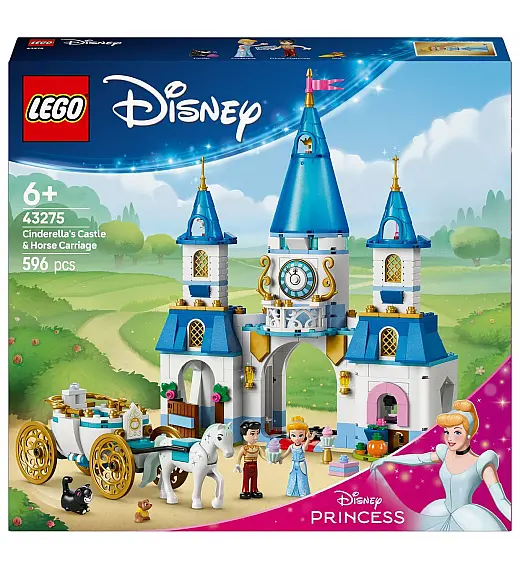 Lego® Disney Princess™ 43275 Pepelkin grad in kočija s konjsko vprego Lego