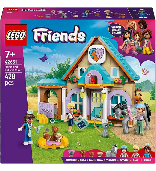 Lego® Friends 42651 Veterinarska klinika za konje in hišne ljubljenčke Lego