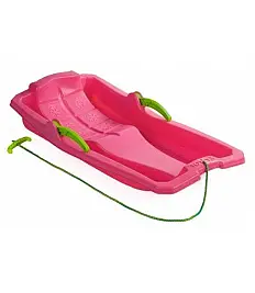Bob za sneg z zavorami pink