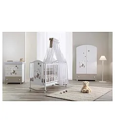 Pali ORSONE Tortora lesena otroška postelja z vzmetnico