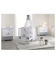 Pali ORSONE Grey lesena otroška postelja z vzmetnico