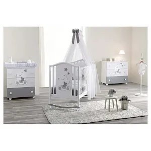 Pali ORSONE Grey lesena otroška postelja z vzmetnico