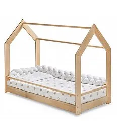 Lesena postelja Montessori FREEDOM natural z vzmetnico