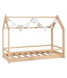 Lesena postelja Montessori FREEDOM natural z vzmetnico