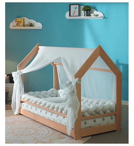 Drveni krevetić Montessori FREEDOM Natural + madrac