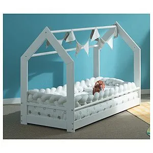 Drveni krevetić Montessori FREEDOM White + madrac