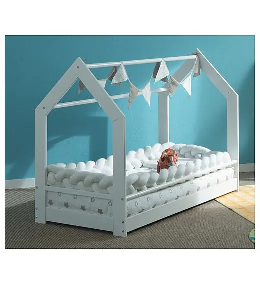 Drveni krevetić Montessori FREEDOM White + madrac