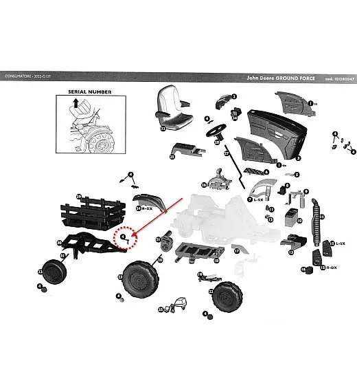 Zamjenski klin za traktor JD Ground Force Peg Perego