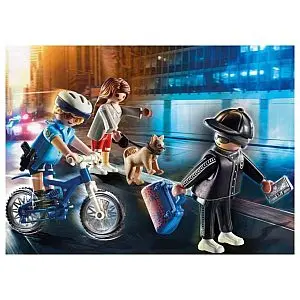Policajac s biciklom i pljačkašem 70573 - City Action