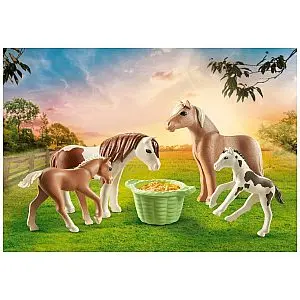2 Island Ponies with Foal 71000 - Country