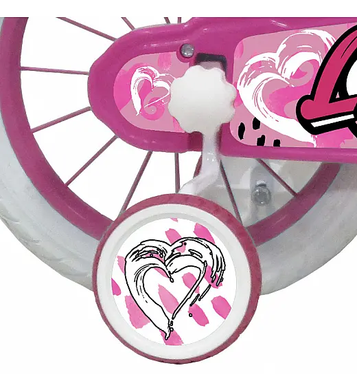 Otroško kolo 14 col HEART White Schiano