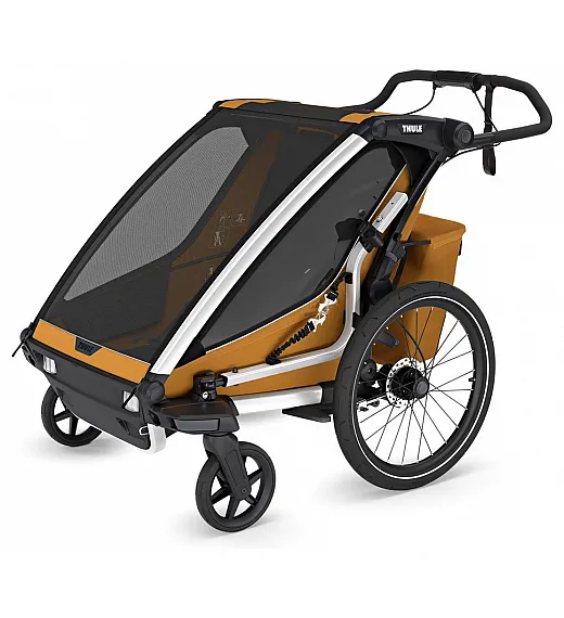 Chariot Sport2 Double Natural Gold - multifunkcijska prikolica za otroka 4v1 Thule