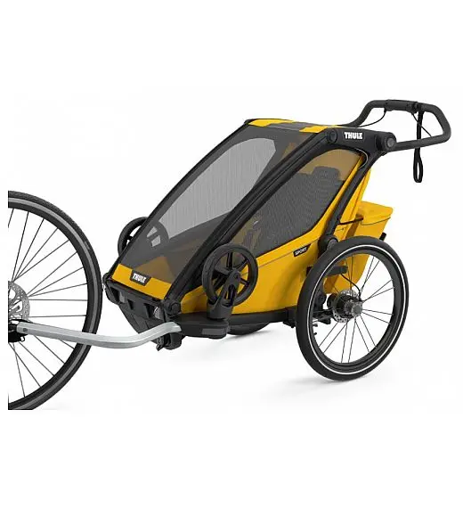 Prikolica za djecu 4 u 1Thule Chariot Sport, Black Spectra Yellow