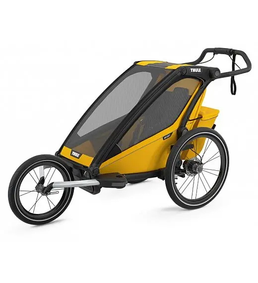 Prikolica za djecu 4 u 1Thule Chariot Sport, Black Spectra Yellow