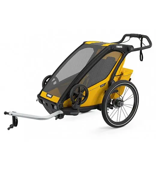 Prikolica za djecu 4 u 1Thule Chariot Sport, Black Spectra Yellow