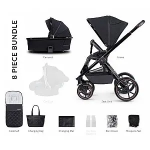 Otroški voziček Tinum SE 2 in 1 Stylish Black
