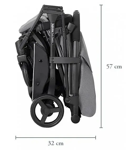 Dječja kolica za blizance Inglesina TWIN SKETCH Black Grey