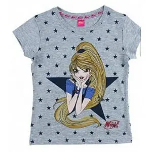 T-shirt kratki rukav Winx Bloom u sivi boji - 4 godine