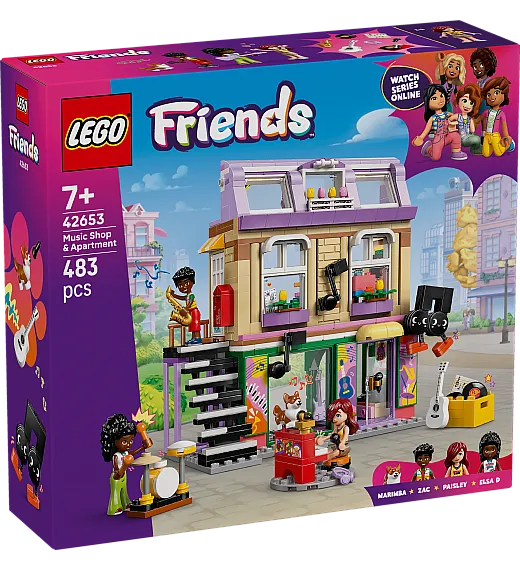 Lego® Friends 42653 Glasbena trgovina in stanovanje Lego