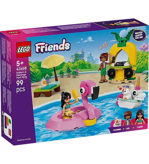 Lego® Friends 42658 Zabava na bazenu s samorogom in plamencem Lego