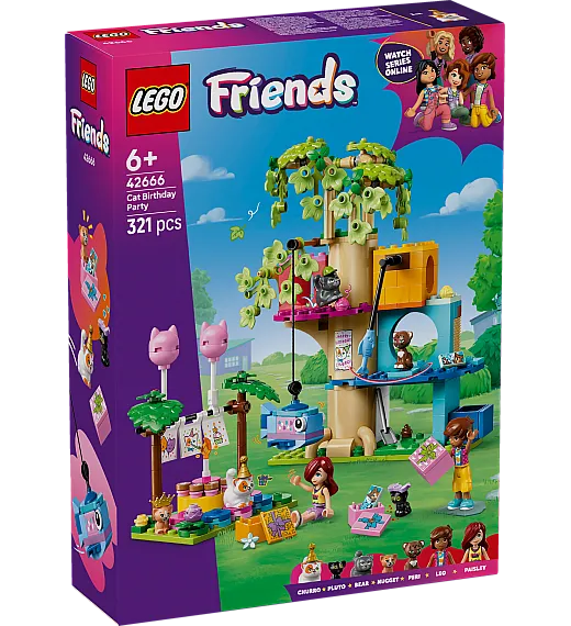 Lego® Friends 42666 Mačja rojstnodnevna zabava in hiša na drevesu Lego