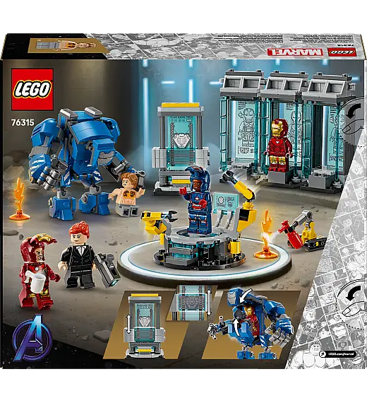 Kocke Super Heroes Iron Manov laboratorij: Dvorana oklopa 76315 Lego