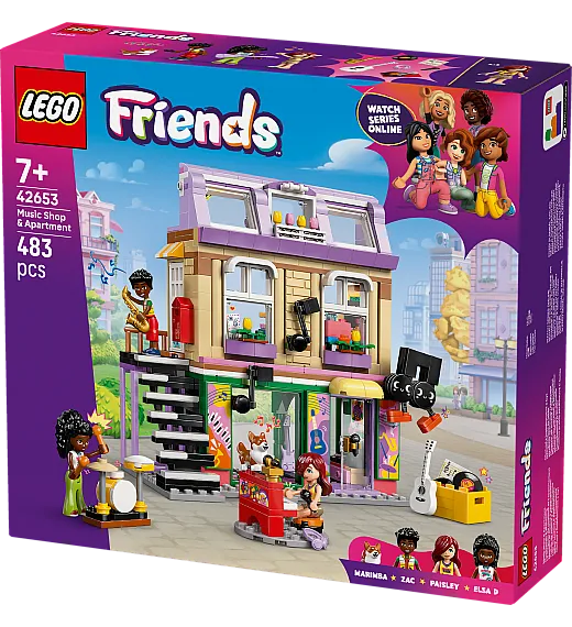 Lego® Friends 42653 Glasbena trgovina in stanovanje Lego