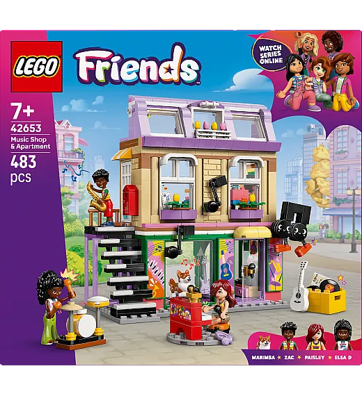 Lego® Friends 42653 Glasbena trgovina in stanovanje Lego
