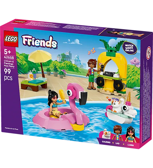 Lego® Friends 42658 Zabava na bazenu s samorogom in plamencem Lego