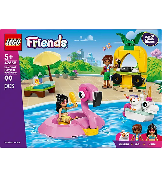 Lego® Friends 42658 Zabava na bazenu s samorogom in plamencem Lego