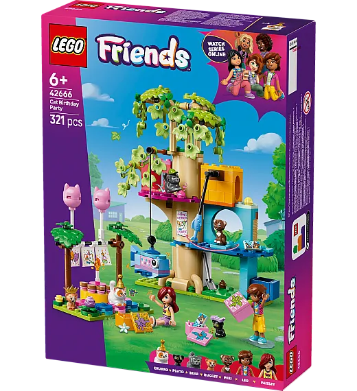 Lego® Friends 42666 Mačja rojstnodnevna zabava in hiša na drevesu Lego