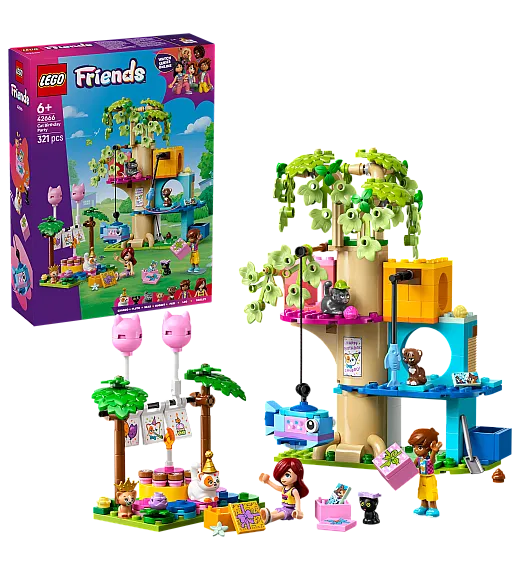 Lego® Friends 42666 Mačja rojstnodnevna zabava in hiša na drevesu Lego