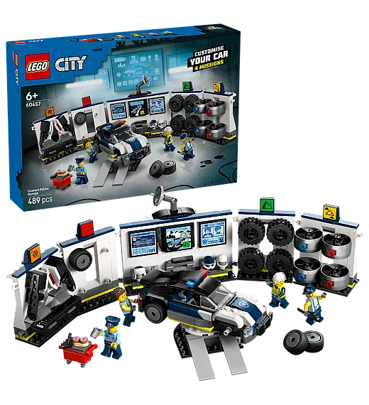 Lego® City 60457 Avtomehanična delavnica za prilagajanje policijskih avtomobilov Lego