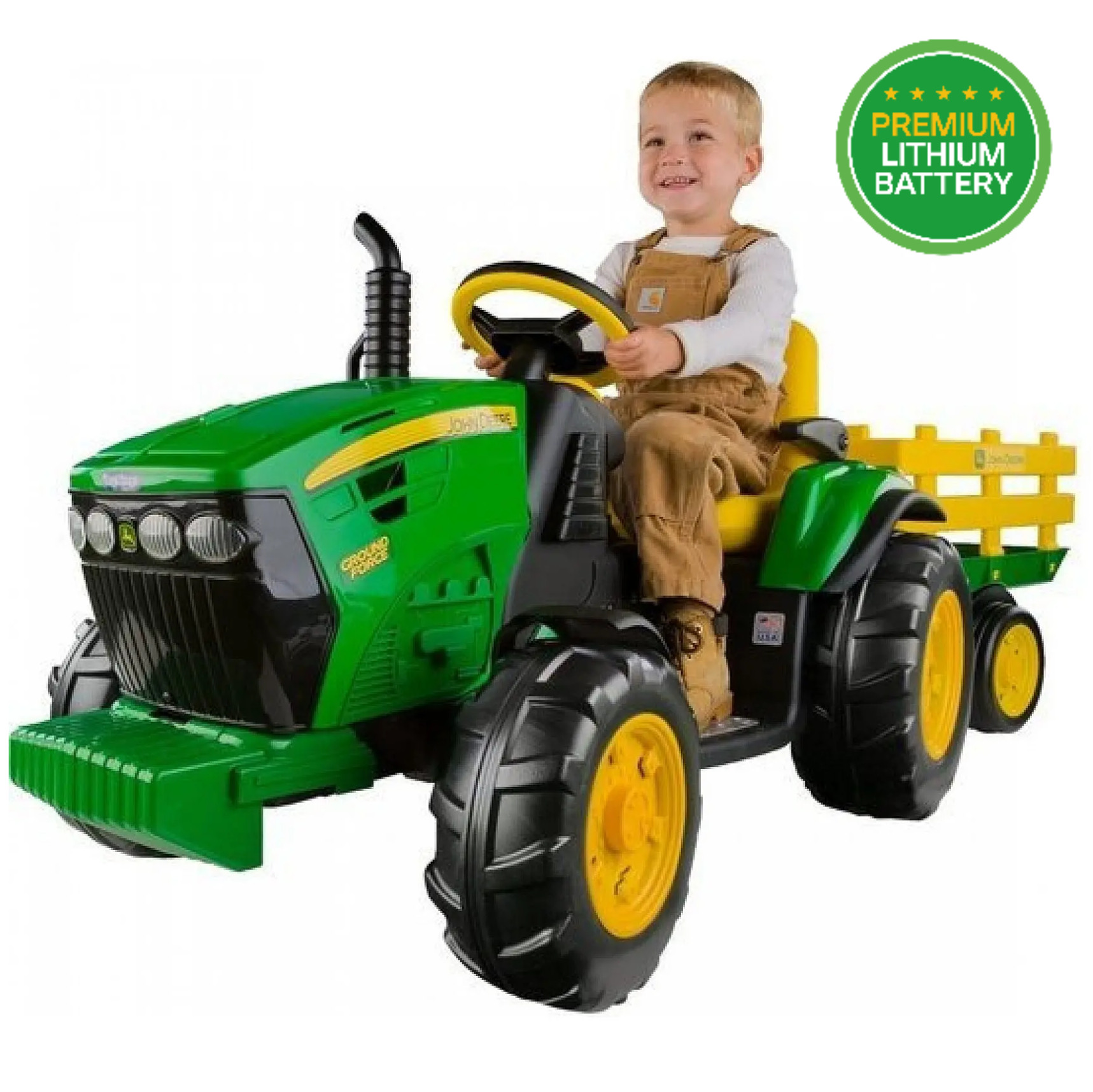 Traktor za otroke Peg Perego JD Ground Force traktor za otroke Peg Perego JD Ground Force z volanom in FM radiem