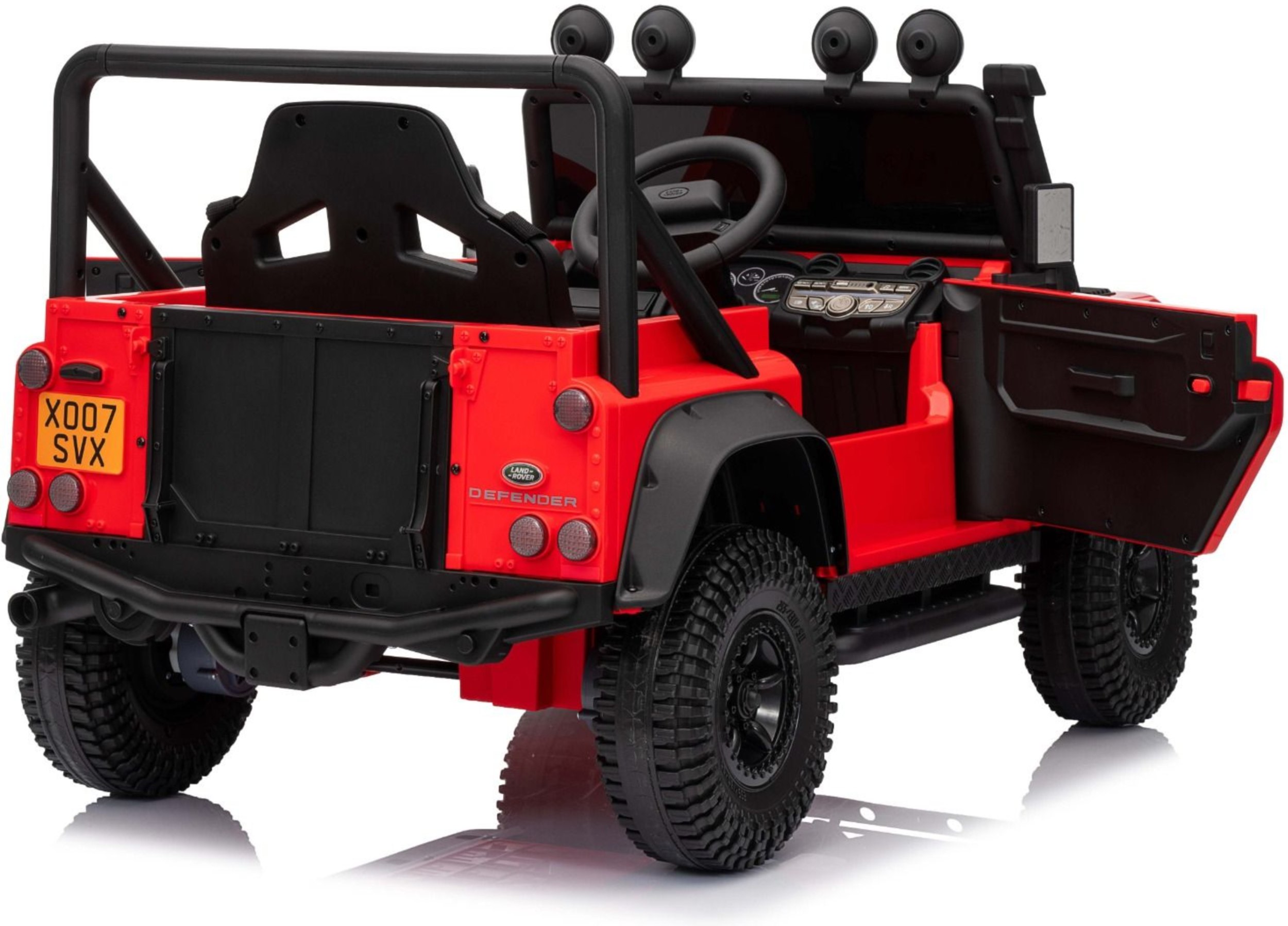 Rdeč Land Rover Defender avto na akumulator