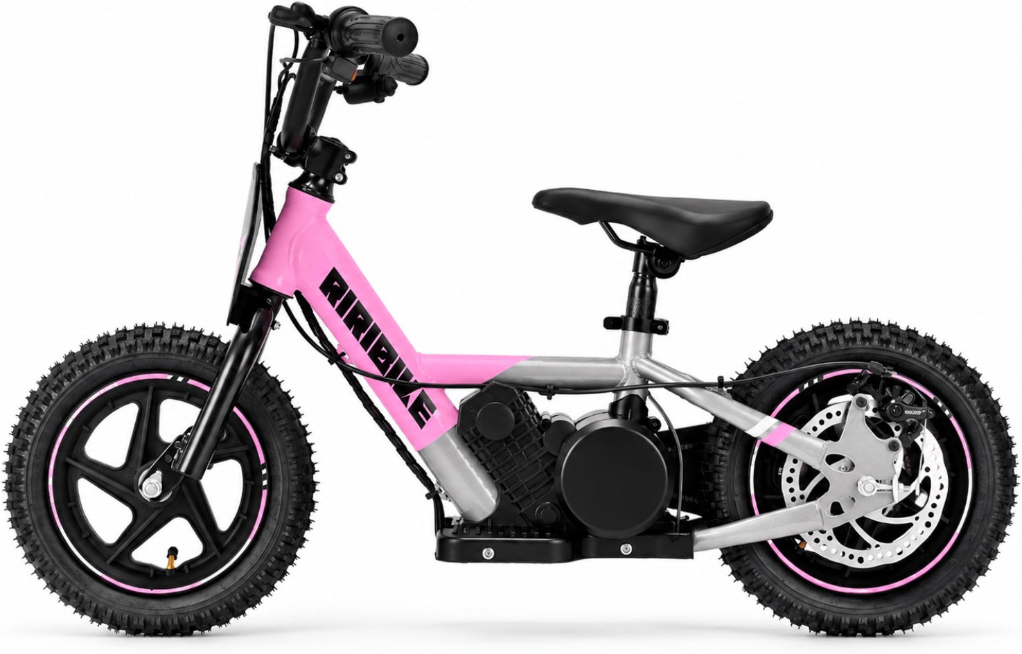 Beneo Motors RIRIBIKE RTX3 S Pink, pogled s lijeve strane s vidljivom disk kočnicom
