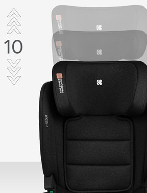 Avtosedež 100–150 cm ISOFIX KikkaBoo i-Scout i-Size Black, črna izvedba