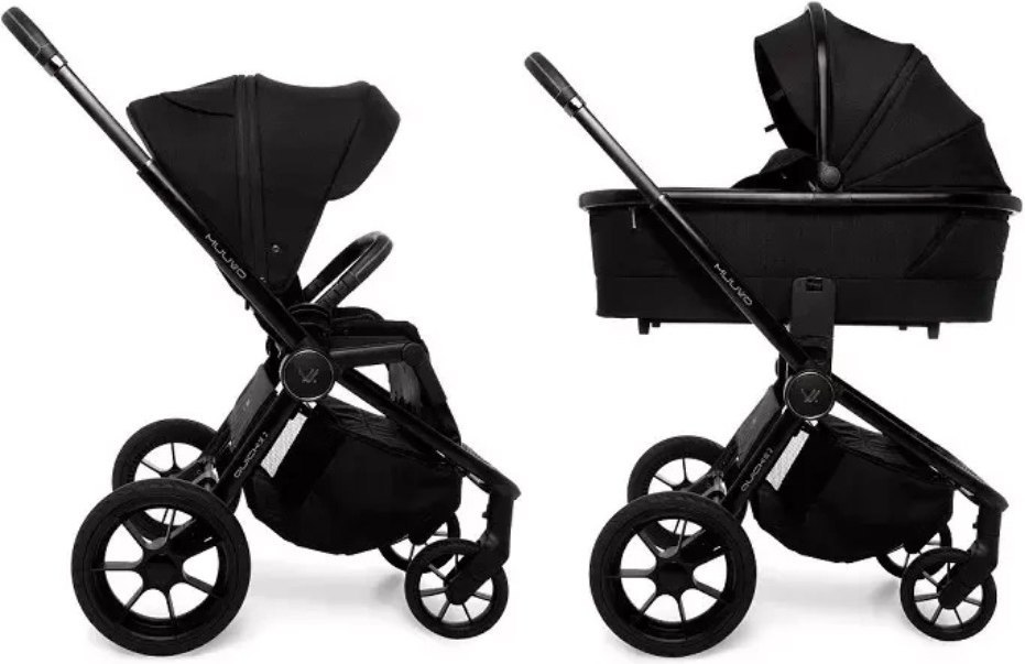 Crna dječja kolica 2u1 Muuvo Quick SE 2 Chromium Black