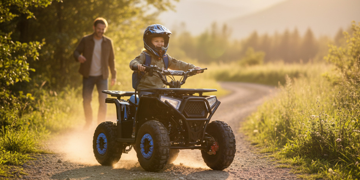 Dijete na dječjem kvad biciklu